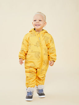 Kap??onlu Uzun Kollu Bask?l? Erkek Bebek Astronot Mont