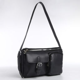 Сумка женская с карманами кожзам, графит