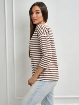 Лонгслив Николь Хлопок 95%, лайкра 5% тельняшка - Ивассорти фото 20