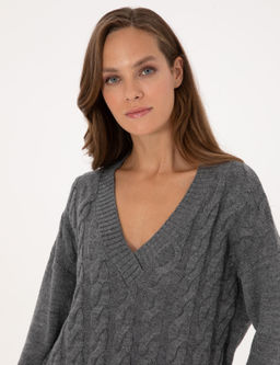 Gri Melanj Comfort Fit Kazak - Pierre cardin фото 2