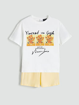 Vincent Van Gogh Bask?l? K?z ?ocuk ?ortlu Pijama Tak?m?