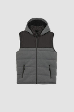 Пуховик приталенного кроя с капюшоном - Defacto фото 8