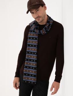 Kahverengi Regular Fit Y_n Kar___ml_ Fermuarl_ Polo Yaka Basic Triko Kazak - Cacharel фото 3