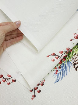 Рогожка Олени в зимнем лесу, ш.1.5м, хлопок-100%, 150гр/м.кв, раппорт 63см - Купава фото 4