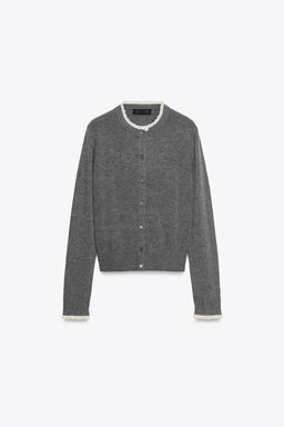 LACE TRIM COMBINATION CARDIGAN - Zara фото 6