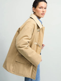 Вельветовое полупальто на застежках-карабинах / Zarina  фото 2