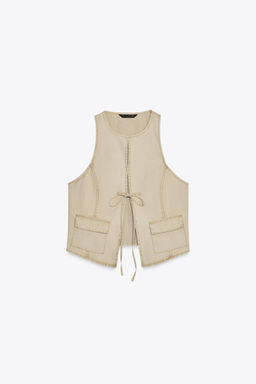 WASHED-EFFECT WAISTCOAT TOP - Zara фото 2