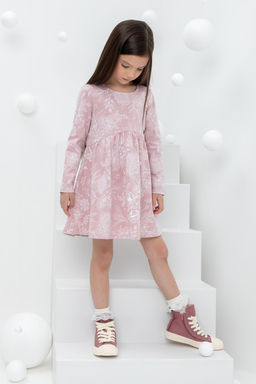 КР 5788/розовый лед,кружевные цветы к433 платье для дев