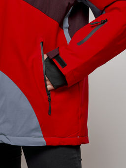 Горнолыжная куртка женская зимняя большого размера красного цвета 2308Kr - Mtforce фото 4