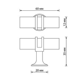 Цена за 2 шт. Ручка-кнопка CAPPIO, d=12 мм, цвет черный с золотом