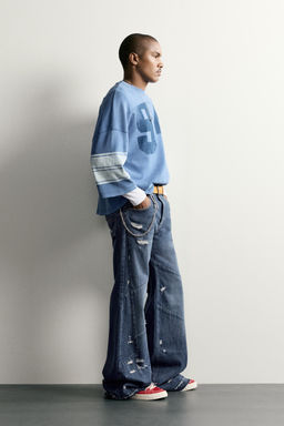JEANS FLARE FIT COSTURAS / Azul - Zara фото 4
