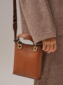 Сумка кожаная кросс-боди Deboro 30347 коньяк/сафьяно