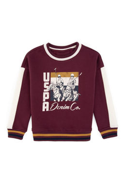 Erkek _ocuk Bordo Bisiklet Yaka Sweatshirt