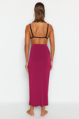 Bordo Dokuma Maxi Plaj Etek TBESS23ET00021