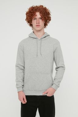 TRENDYOL MAN Vizon Basic Regular/Normal Kesim Kapusonlu Ici Polarl? Kanguru Cepli Sweatshirt TMNAW20SW0163 - Trendyolmilla фото 3