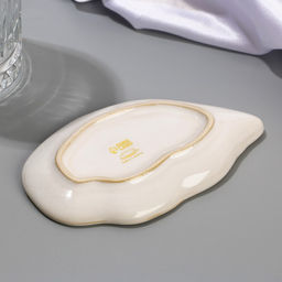 Соусник Морская ракушка, 8 х 13 см, 25 мл белая - Dolce Ceramo. фото 2