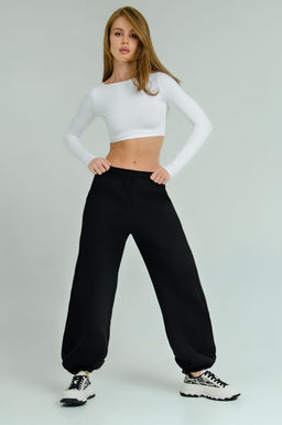 Арт. 7903 Брюки оверсайз с начесом 44-50 (4 шт) Цвет:черный - Калинка фото 8