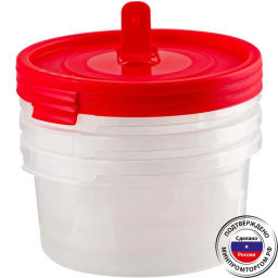 Контейнеры 3пр СВЧ Смайл круг с клапаном 0,8л - Полимербыт фото 3