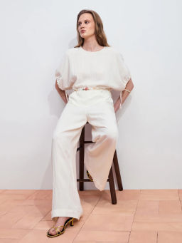 Блуза из лиоцелла с завязками на рукавах ZR2605022022-2 / Zarina