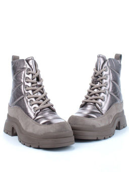 04-A117-4M BROWN Ботинки зимние женские (натуральная замша, натуральная кожа, натуральная шерсть)