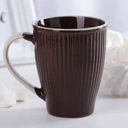 Кружка керамическая Доляна Coffee, 270 мл, цвет коричневый