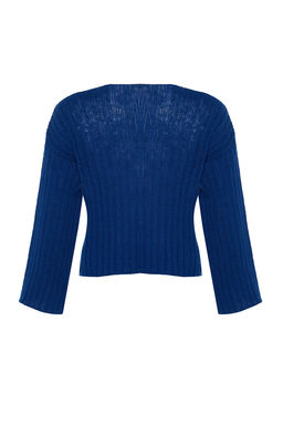Saks Merserize Gorunumlu Yunlu Genis Kal?p Basic Triko Kazak TWOAW23KZ01844