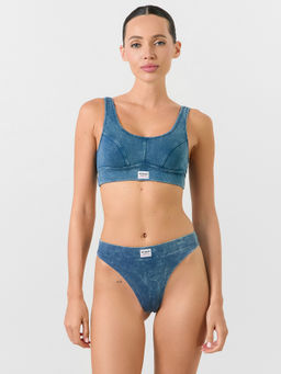 Цена за 2 штуки! Трусы бразилиана женские синий с обработкой эйсид