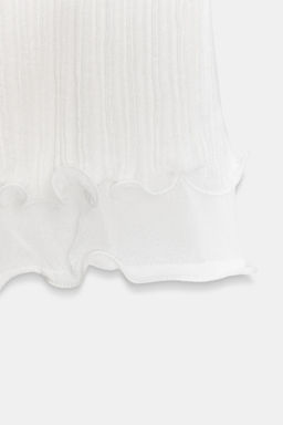 FALDA MIDI PUNTO DOBLE CAPA / Blanco - Zara фото 8