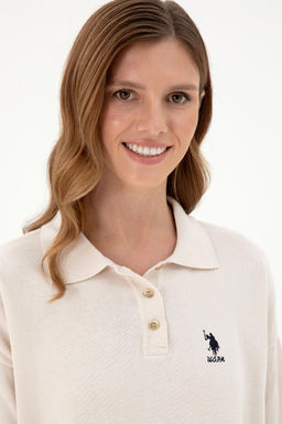 Женский кремовый свитер Неожиданная скидка в корзине - U.s. polo assn фото 2