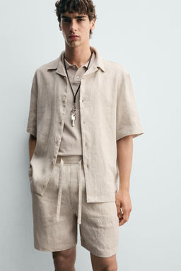 100% LINEN RELAXED FIT BERMUDA SHORTS - Zara фото 6