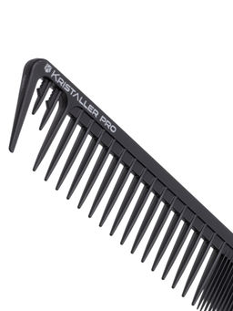 Kristaller Профессиональный гребень для волос комбинированный 8916, карбон, черный, 21 см  фото 3