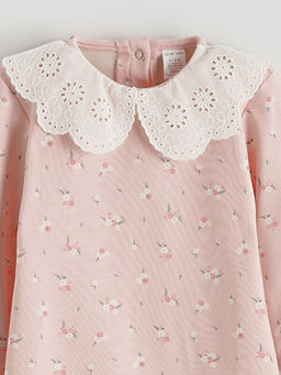 Bebe Yaka ?i?ekli K?z Bebek Tulum