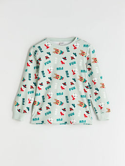 Bisiklet Yaka Y?lba?? Temal? Erkek ?ocuk Pijama ?st