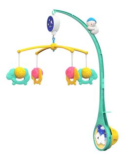 Карусель музыкальная на кроватку с подвес. игрушками, в коробке, 34.5*27*9см (1442/2) муз. блок с заводным механизмом