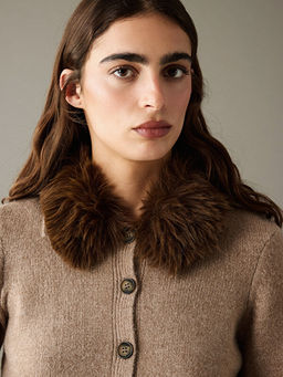 ??kar?labilir K?rk Yaka Kad?n Triko H?rka