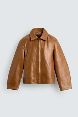 CAZADORA REGULAR FIT PIEL / Caramelo - Zara фото 7