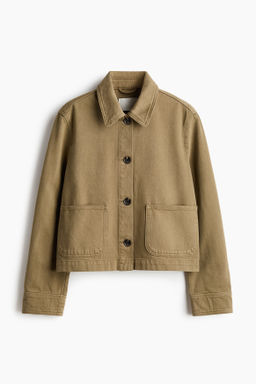 Chaqueta camisera en sarga de algod?n