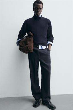 100% WOOL STRAIGHT-LEG TROUSERS - Zara фото 9