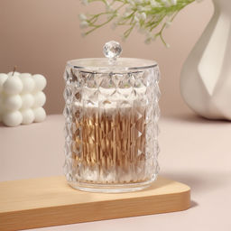 Органайзер для ватных палочек, с крышкой, d=8×12.5 см, прозрачный