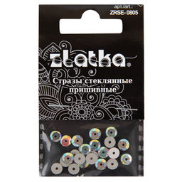 Страз Zlatka ZRSE-0805 AB-Crystal 5 мм стекло 5 x 24 шт в пакете с картонным еврослотом №02 перламутровый (AB-crystal)