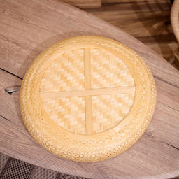 Тарелка плетёная, 40×40×6 см, бамбук