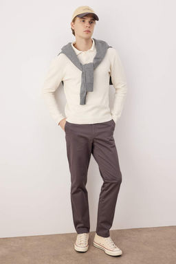 Gri Erkek Gabardin Dokulu Kumas Pantolon TMNAW26PL00026