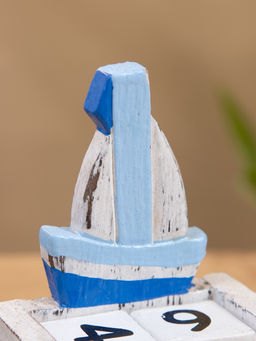 Календарь настольный Парусник дерево 7х4х11 см синий - Simaland фото 5