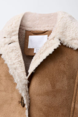 DOUBLE-FACED FAUX SHEARLING JACKET - Zara фото 5
