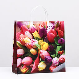 Цена за 10 шт. Пакет «Весенний букет», мягкий пластик, 28.5×30 см, 100 мкм