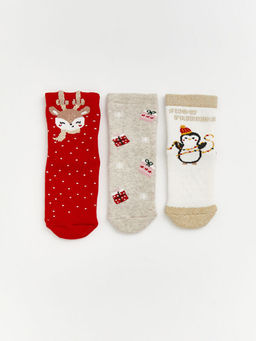 Y?lba?? Temal? K?z Bebek Soket ?orap 3l?