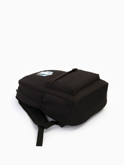 Рюкзак школьный на молнии, с карманами, с принтом, размер 30?12?43 см, чёрный