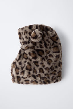 FAUX FUR ANIMAL PRINT HOOD WITH EARS - Zara фото 4