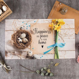 Полотенце Этель Счастья и мира Вашему дому 40х73 см, 100% хл, саржа 190 гр/м2