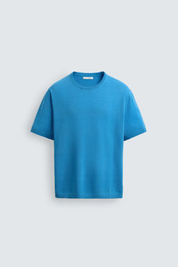 CAMISETA PUNTO MEZCLA ALGOD?N / Azul
